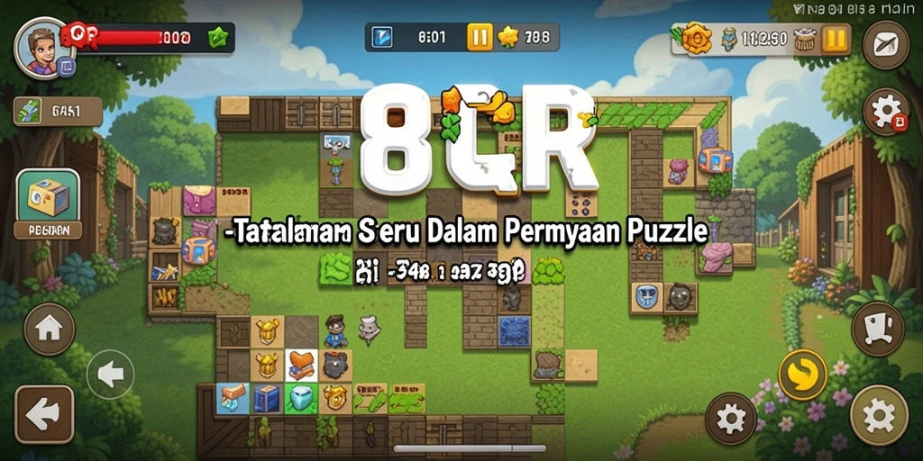 Tampilan utama 8QR menampilkan tantangan Puzzle yang menarik.