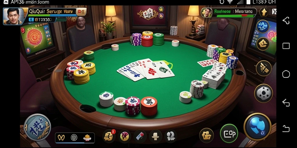 Tangkapan layar dari gameplay seru API36 dengan kartu QiuQiu.
