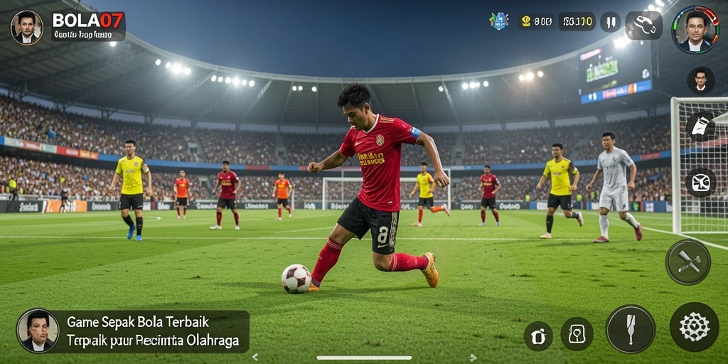Screenshot permainan BOLA07 menampilkan aksi sepak bola yang mendebarkan.