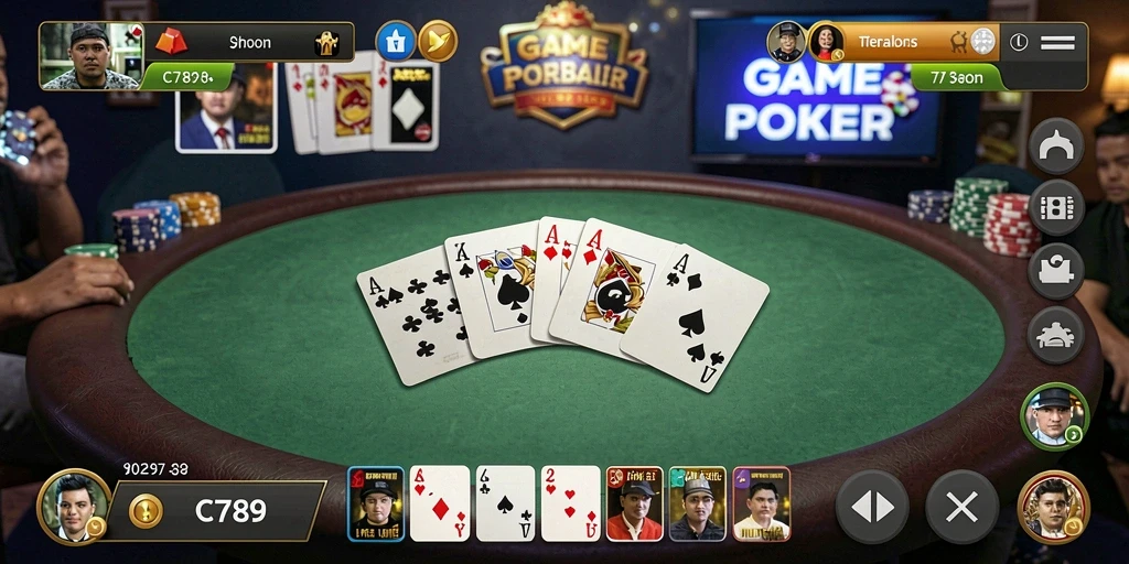 Tampilan gameplay yang menakjubkan di C789 poker.