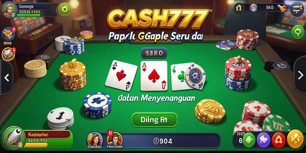 Tampilan gameplay seru dari CASH777 dalam bermain Gaple.