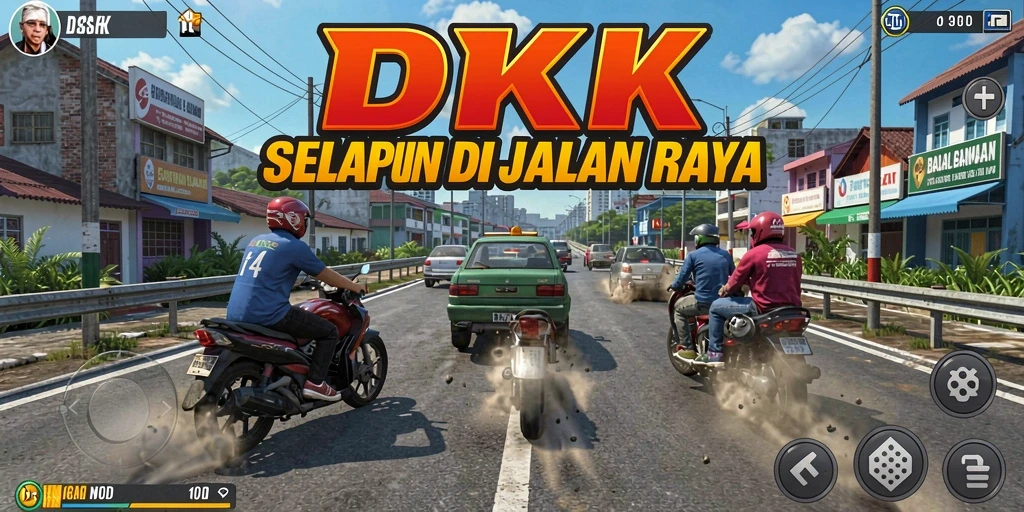 Gameplay DKK menampilkan balapan seru dengan mobil super.