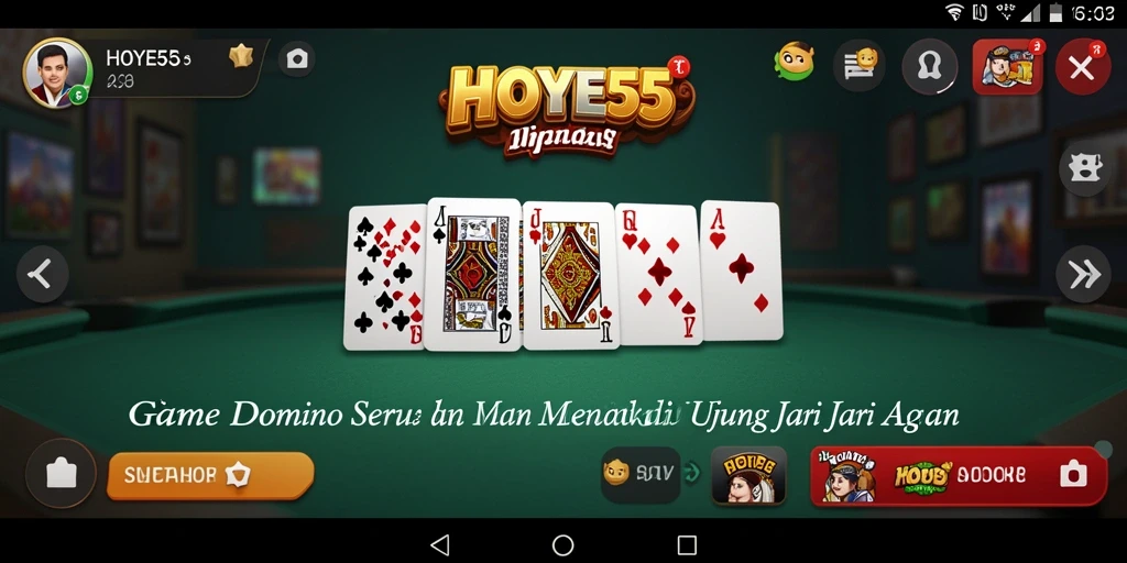 Tampilan screenshot HOYE55 yang menunjukkan keseruan gameplay Domino.