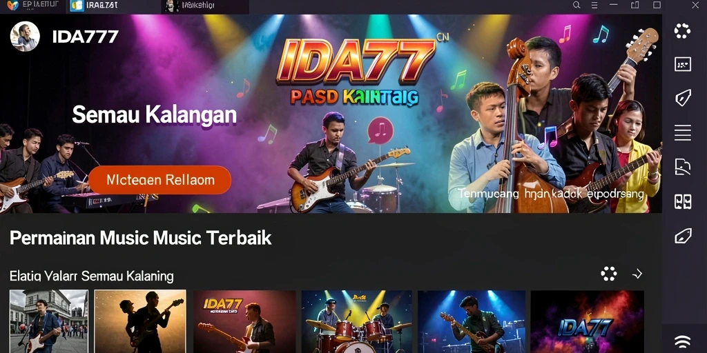 Tampilan gameplay IDA777 yang menarik dengan berbagai pilihan lagu.