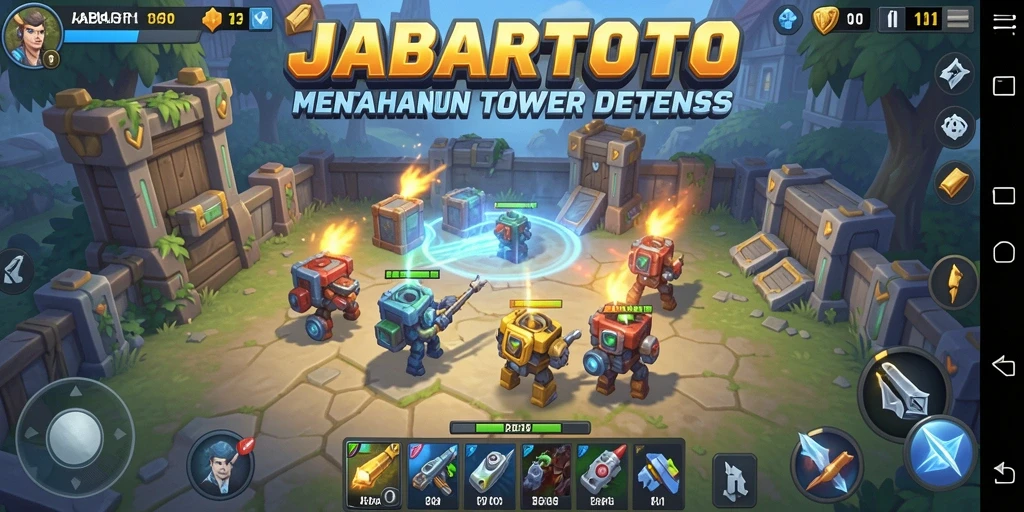 Tangkapan layar menunjukkan aksi menegangkan dalam JABARTOTO Tower Defense.