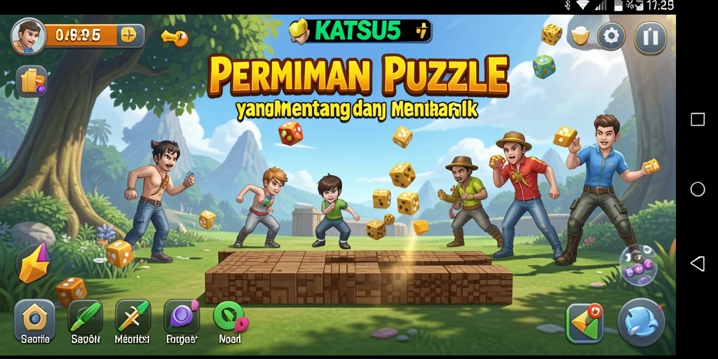 Tangkapan layar KATSU5 menampilkan gameplay Puzzle yang seru dan menantang.