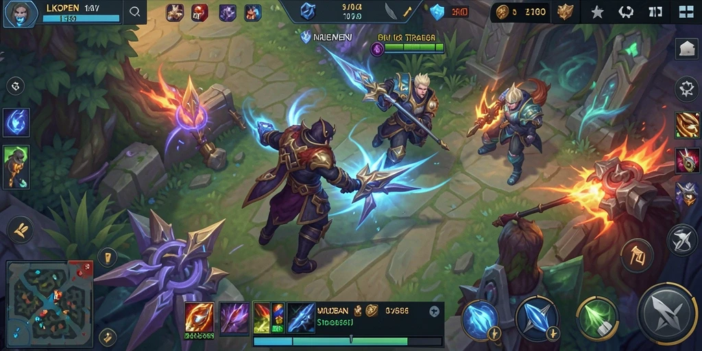 Tangkapan layar gameplay LKOPEN menampilkan aksi pertempuran yang seru.