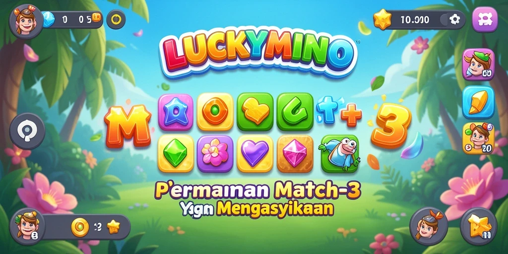 Tampilan gameplay menarik dari LUCKYMINO dengan berbagai level dan tantangan.