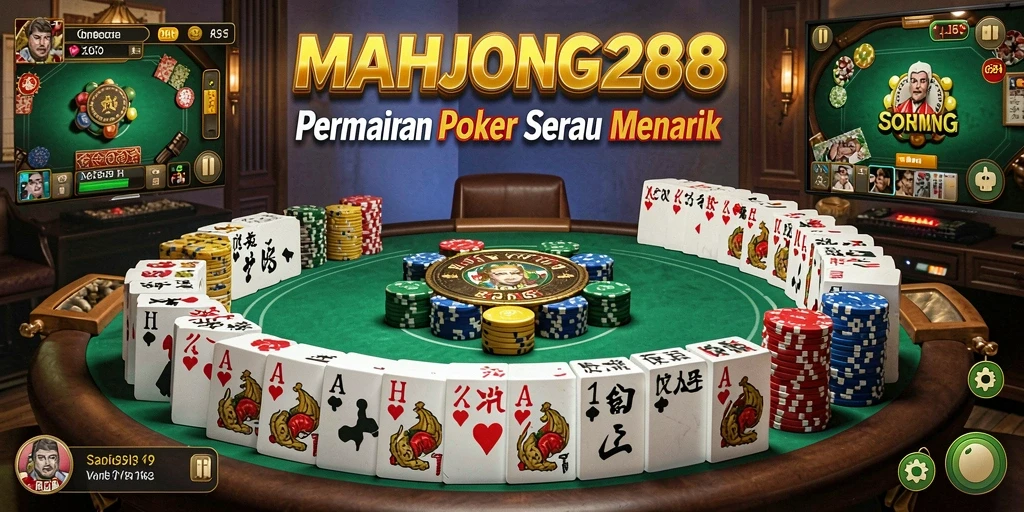 Tangkapan layar utama MAHJONG288 menampilkan aksi seru permainan Poker.
