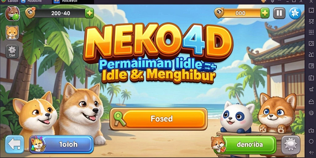 Tampilan gameplay <strong>NEKO4D</strong> dengan kucing-kucing lucu yang mengumpulkan koin.