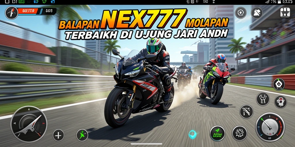 Gameplay NEX777 yang seru dan penuh aksi balap motor.