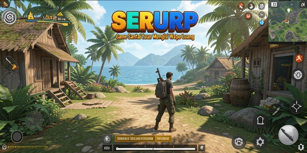 Tampilan gameplay SERURP yang penuh warna dan menarik.