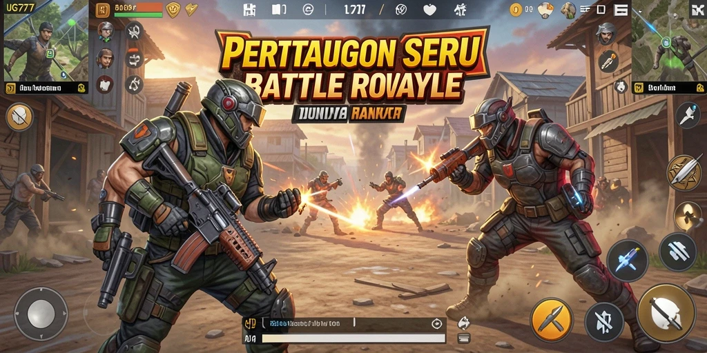 Screenshot gameplay UG777 menampilkan aksi seru dalam pertempuran Battle Royale.