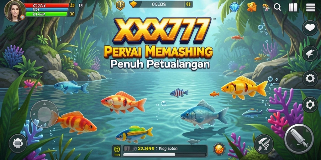 Screenshot menunjukkan pengalaman memancing seru di XXX777.